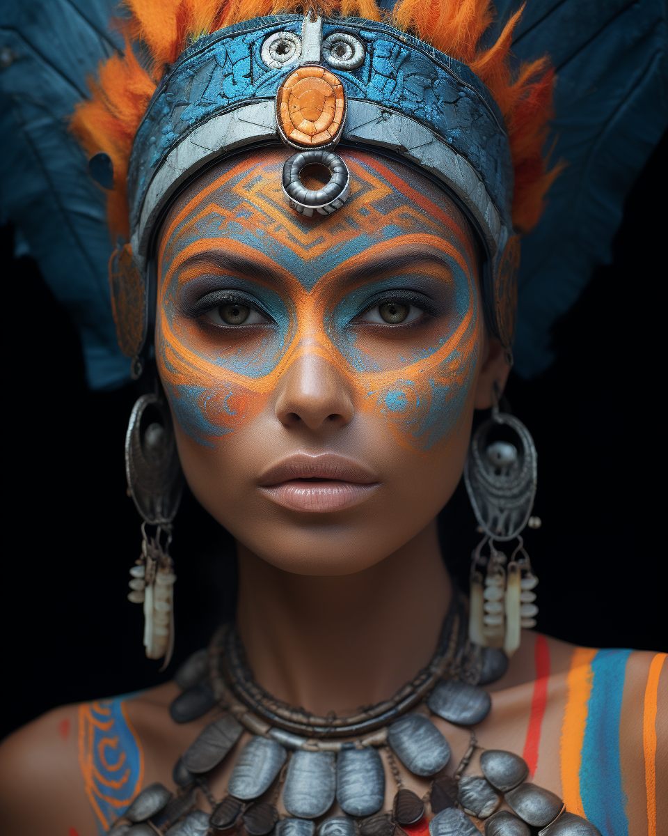 Beautiful Latina model in ancient fashion