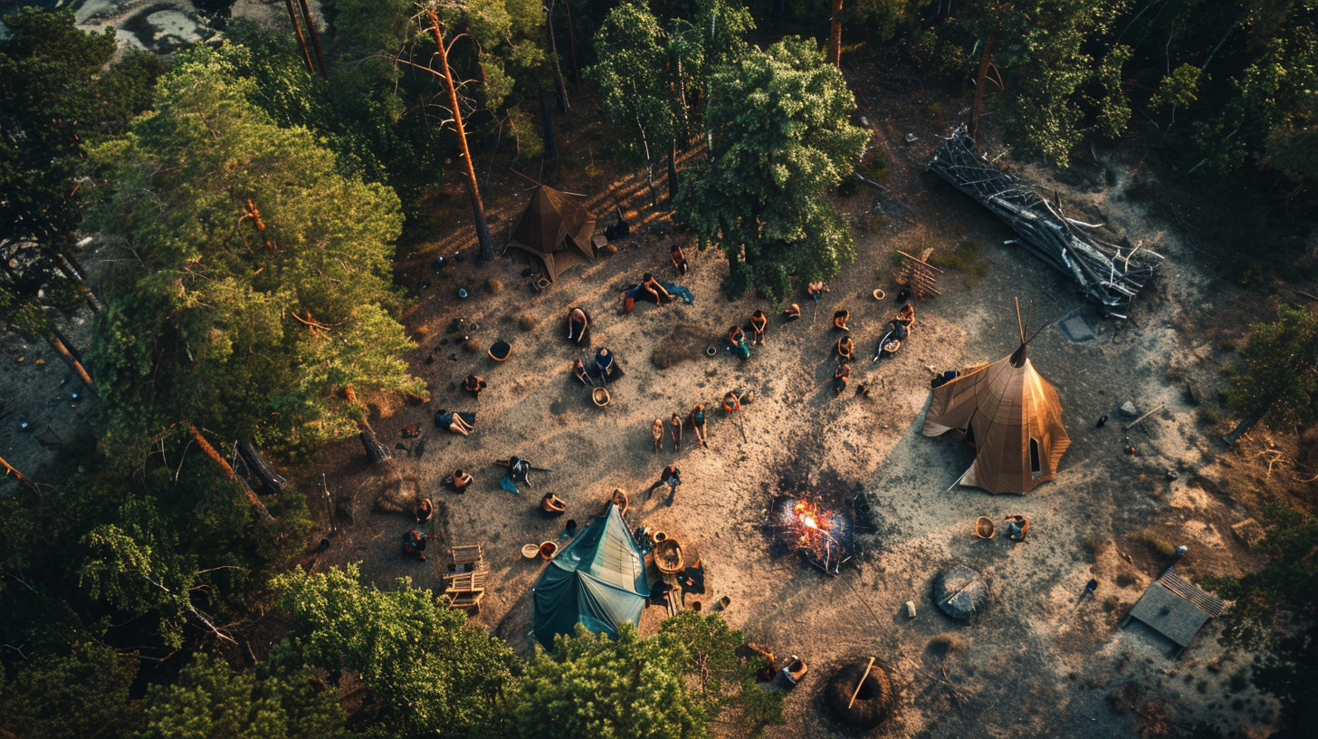 Normadic Tribe Camp in German Woods