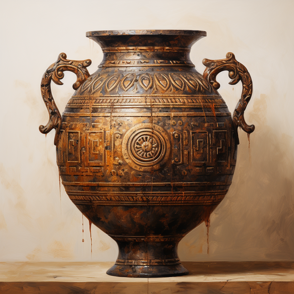 Ancient Greek Pot Art on Canvas