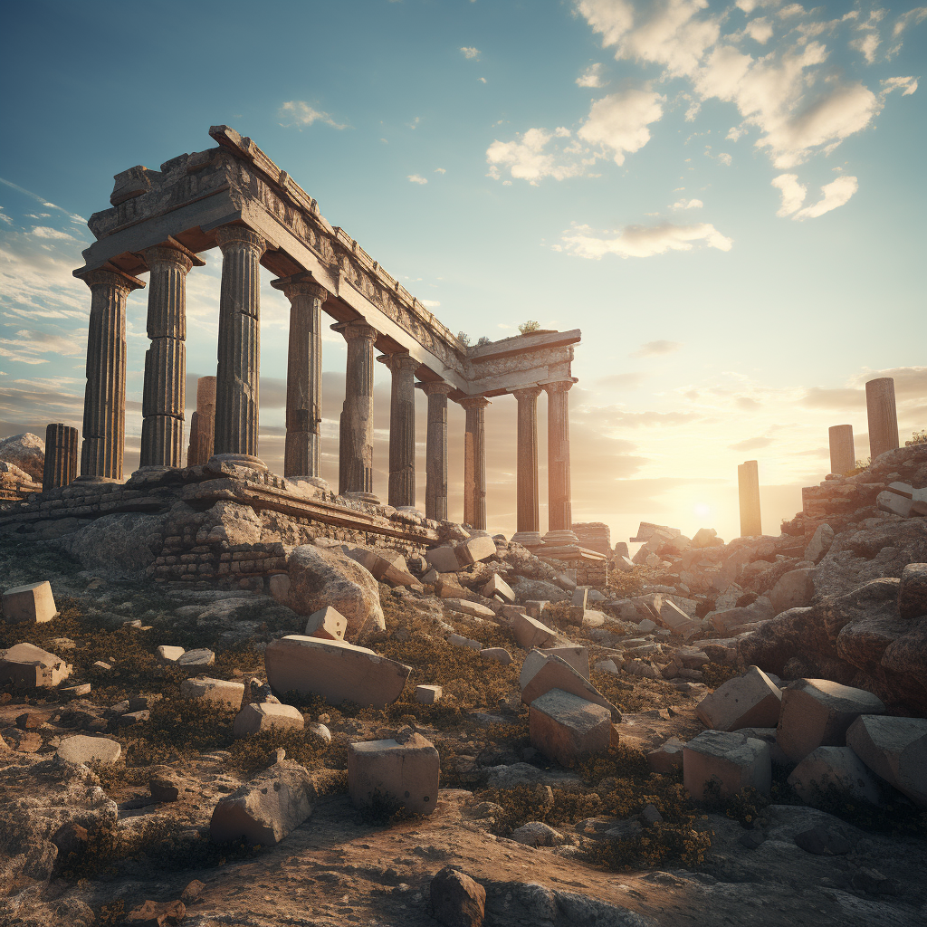 Beautiful Ancient Greek Pillar Ruins