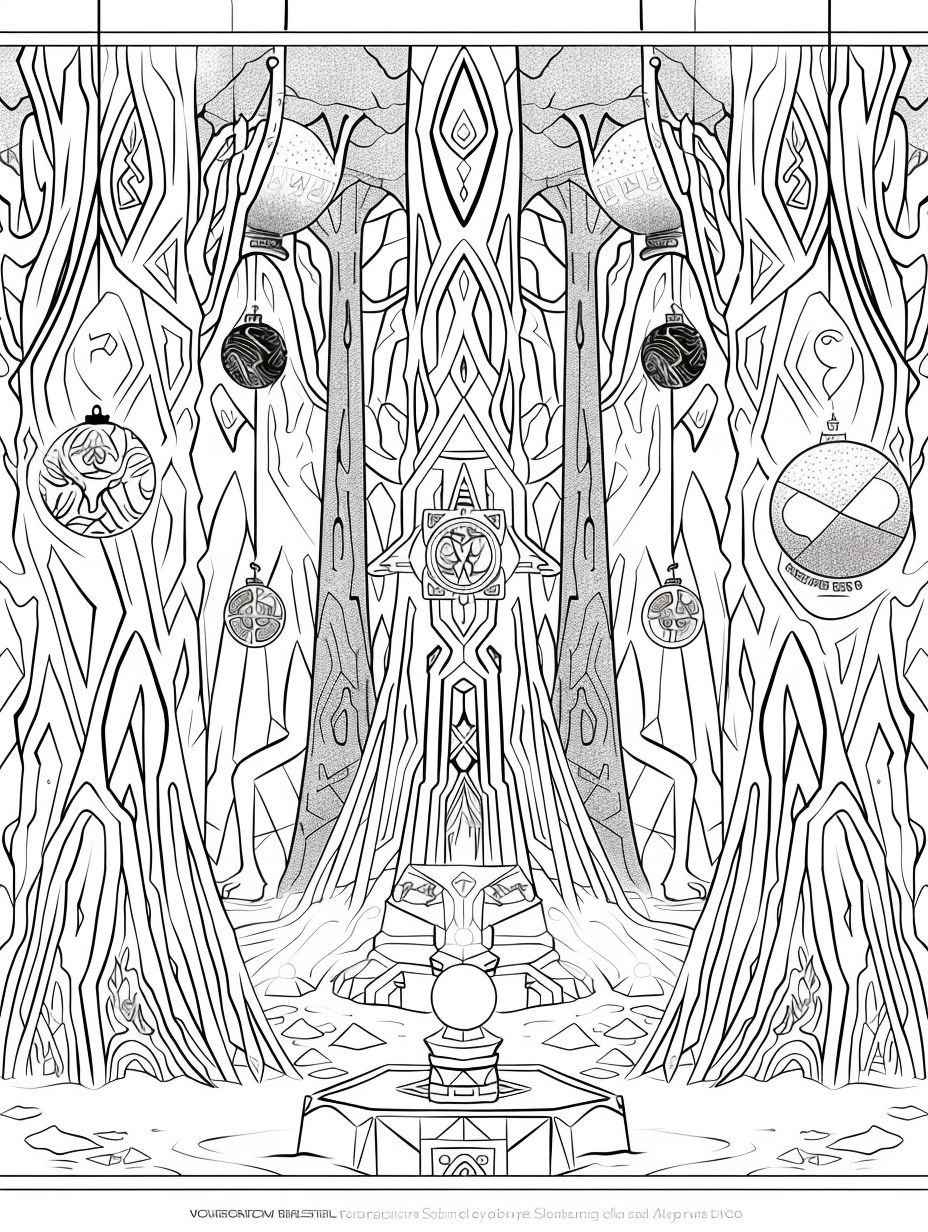 Ancient Grove Altar Coloring Page