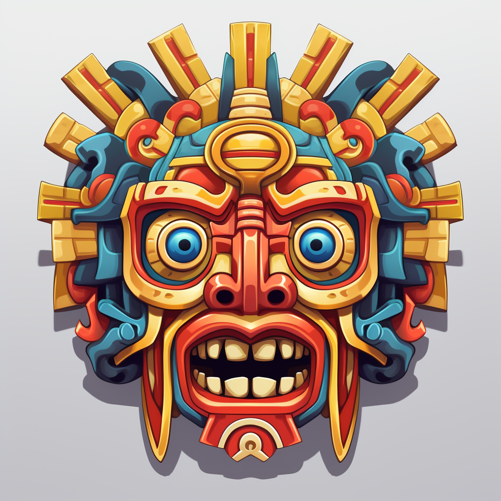 Ancient Mayan Ceremonial Mask Icon