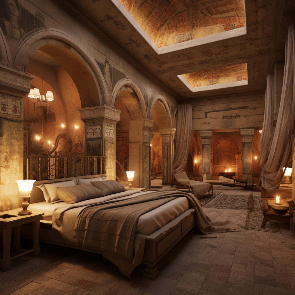 Luxurious Roman Themed Hotel Room