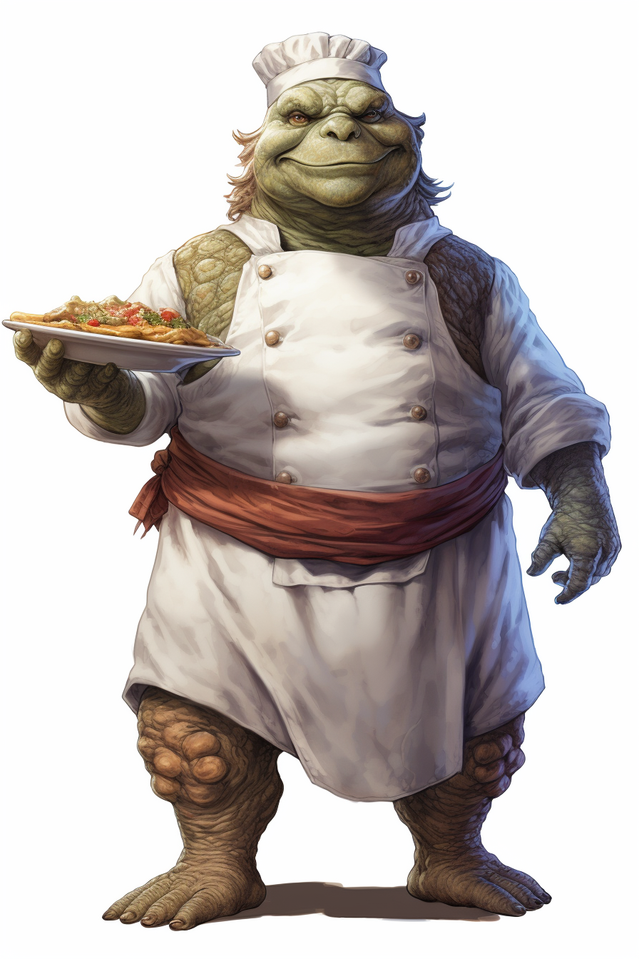 Ancient Roman Tortle Chef on White Background