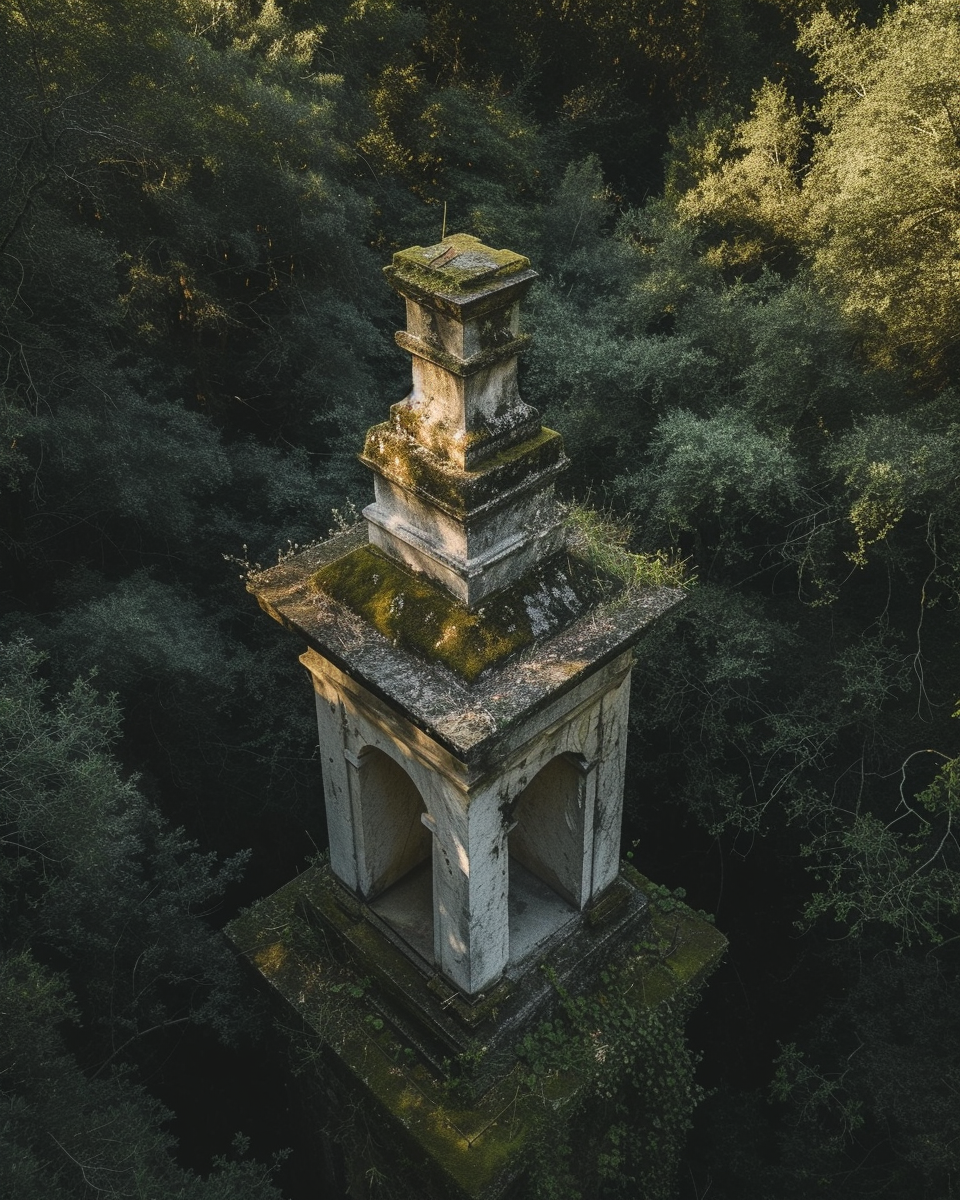 Ancient ruler marble forest monument