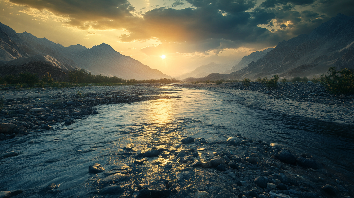 Beautifully colored ancient Saraswati River