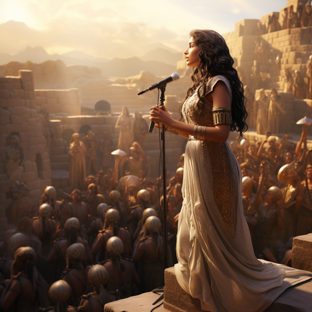 Sumerian princess singing about Eridu accomplishments