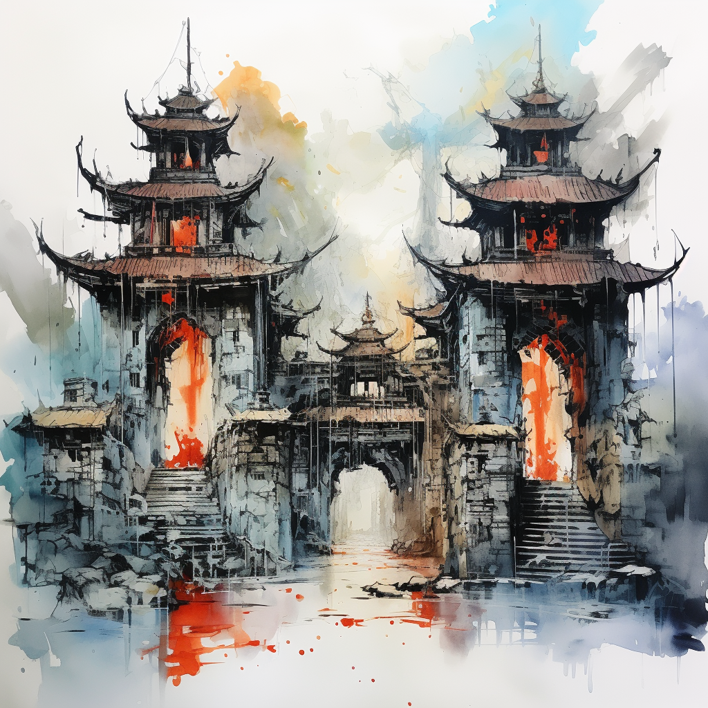 Beautifully Detailed Ancient Temple District Concept Art