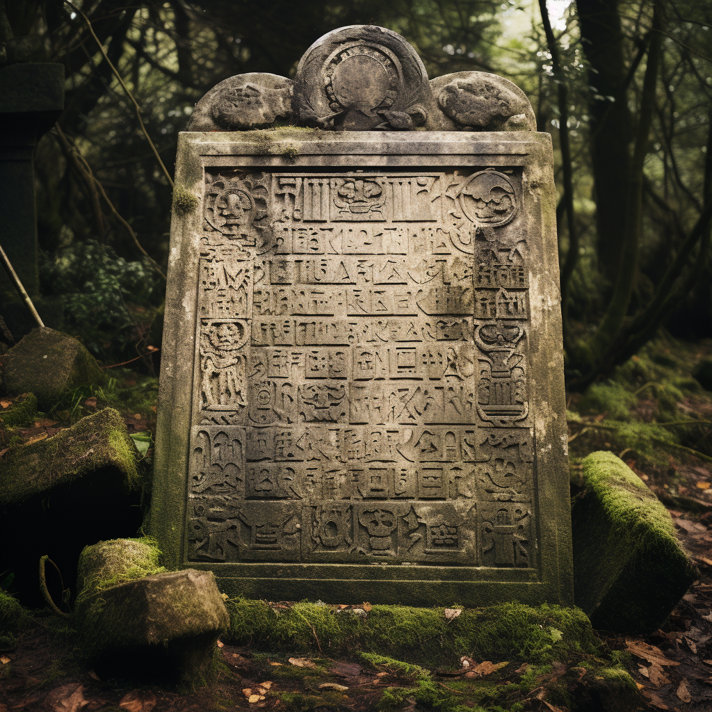 Tombstone with ancient writing