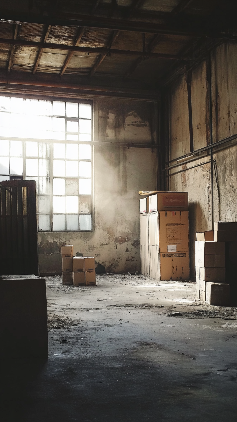 Ancient Warehouse Ecommerce Boxes Dust