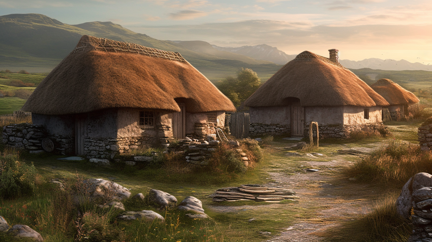 Ancient Celtic Village Houses - Authentic Representation