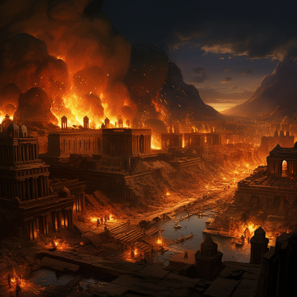 Destruction of ancient city of Thebes