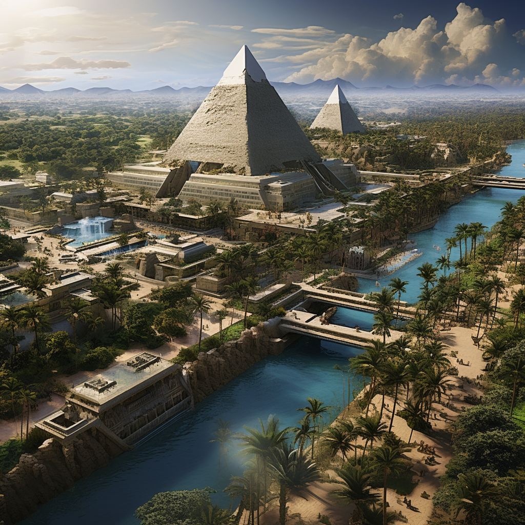 Modernized Ancient Egypt wonders and architecture