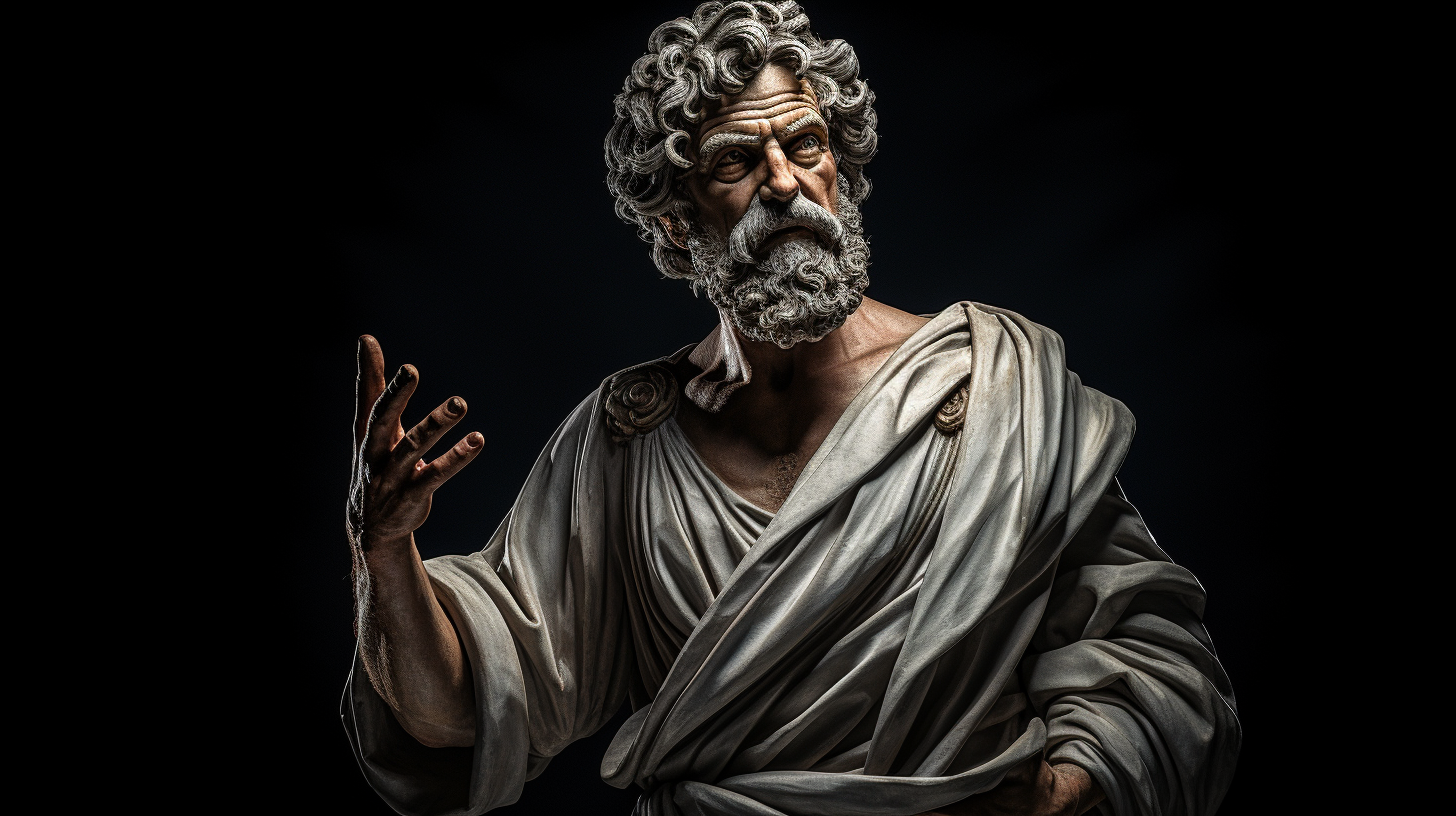 Ancient Greek philosopher practicing Stoicism