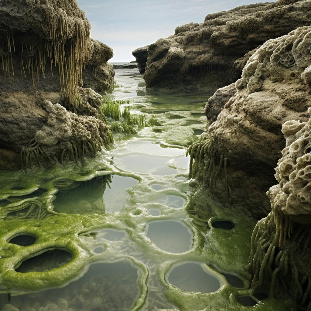 Ancient ocean floor with algae accumulation