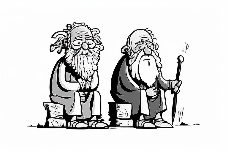 Cartoon of two old men sitting