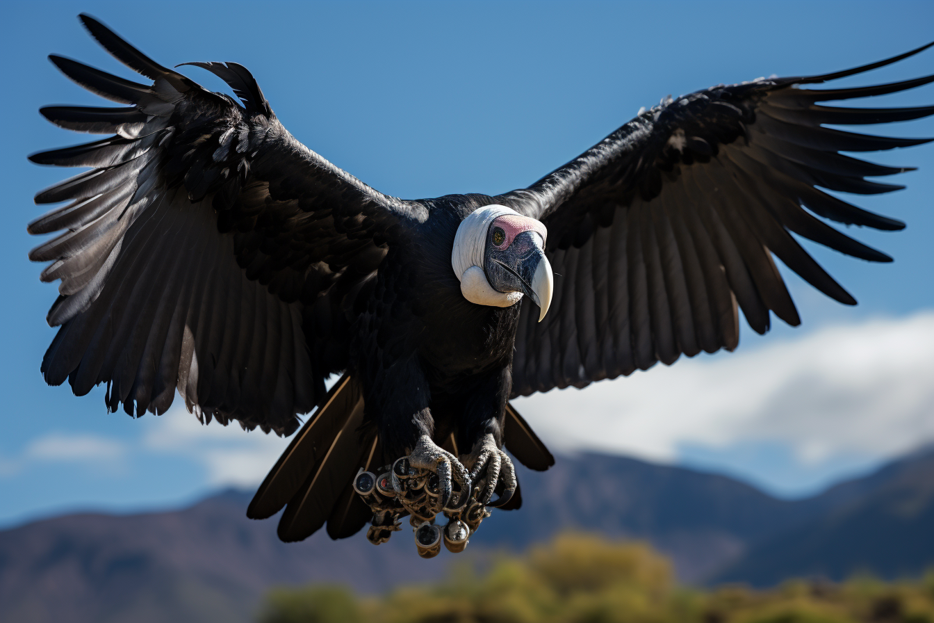 Majestic Andean Condor displaying Murano Glass Necklace