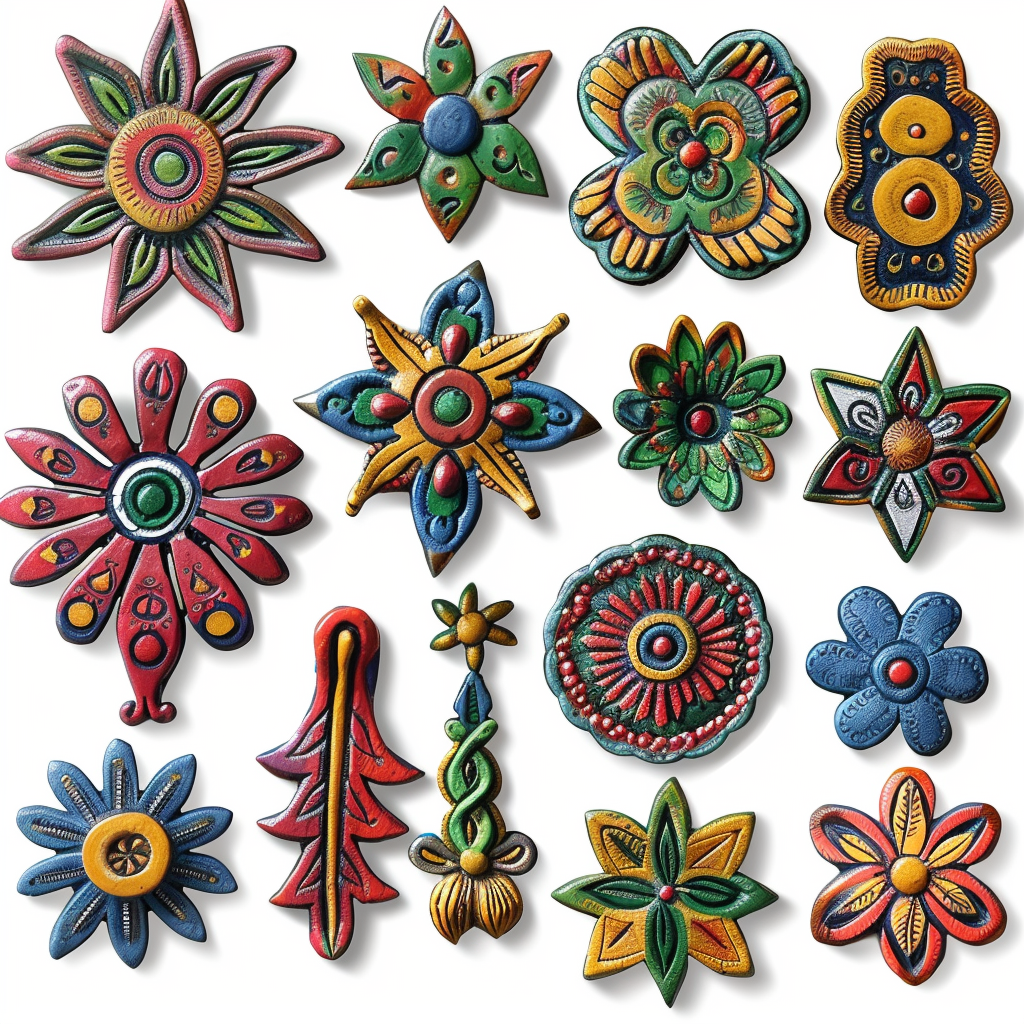 Andean Crafts Symmetrical Ornaments White