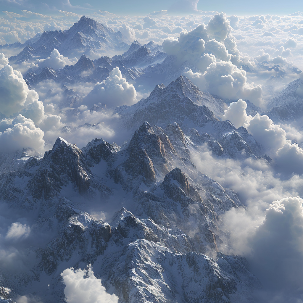 Andes Mountains with Clouds