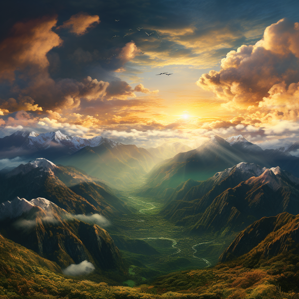 Andes Mountains Dawn Sun Background