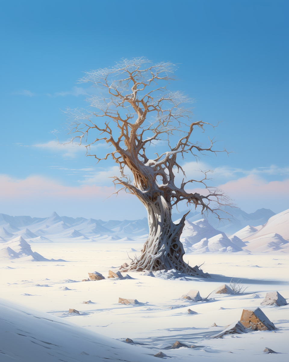 Andreas Rocha's Frozen Snow Tree Illustration