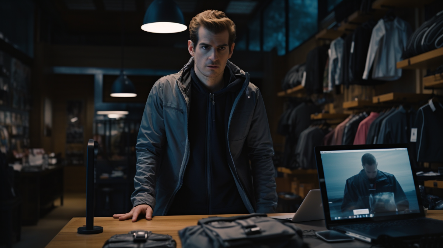 Andrew Garfield amazed in smartphone store