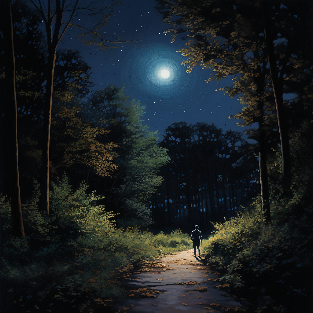 Andrew Huberman jogging on a nighttime trail