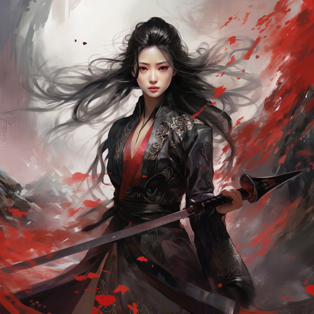 Thrilling androgyn wuxia artwork