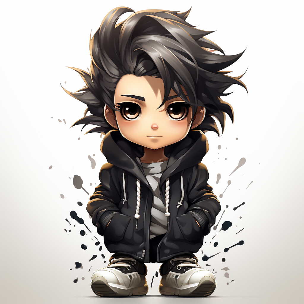 Cute chibi-style androgynous child vector