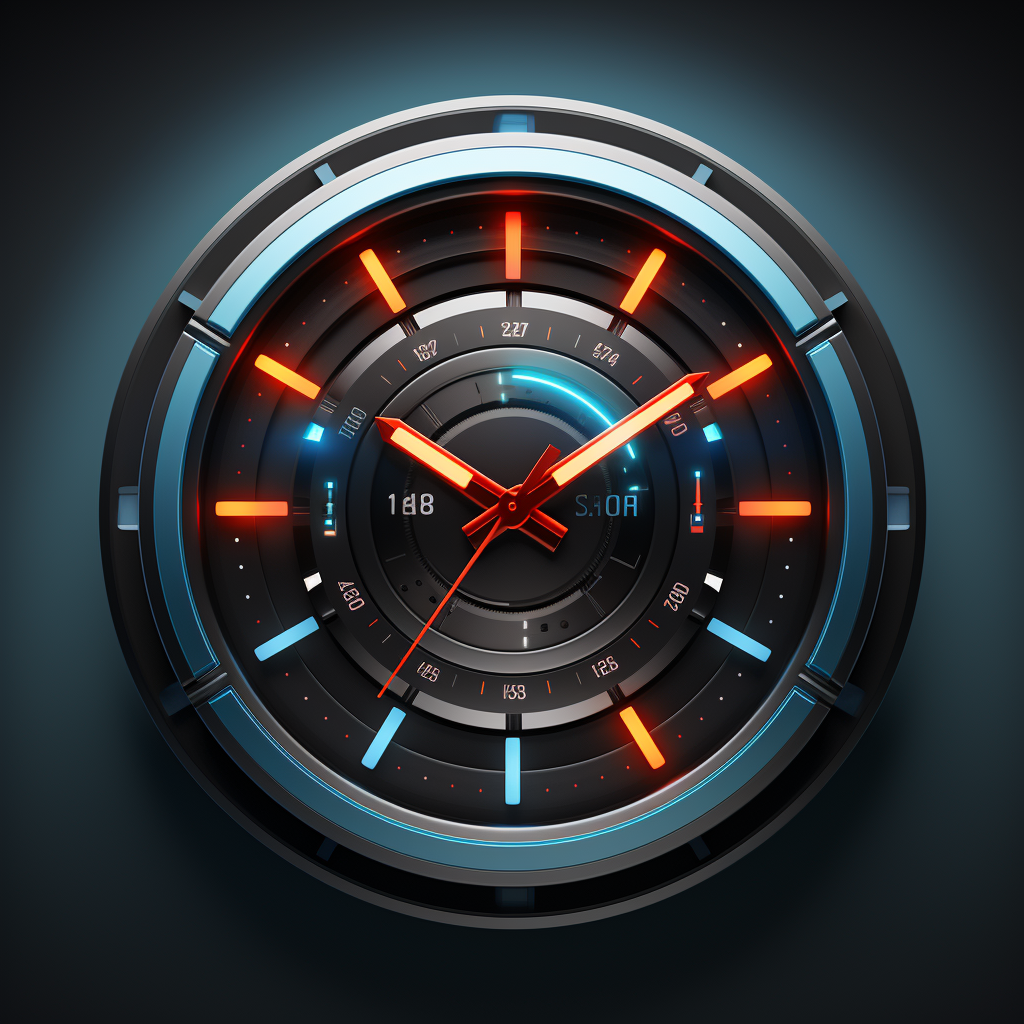 Stylish android clock widget on a smartphone