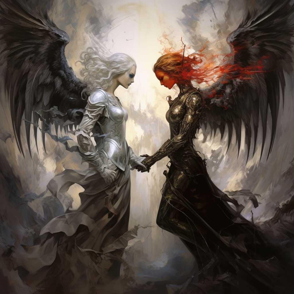 Angel and Demon in Opposition