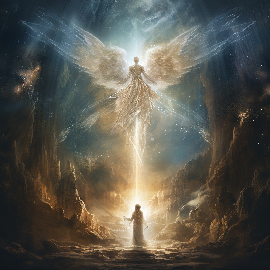 Angel carrying prayer to higher realms