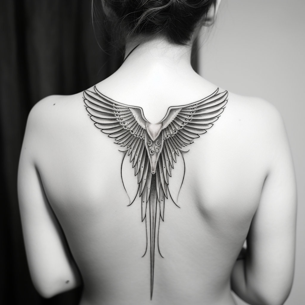 Beautiful angel wings tattoo design