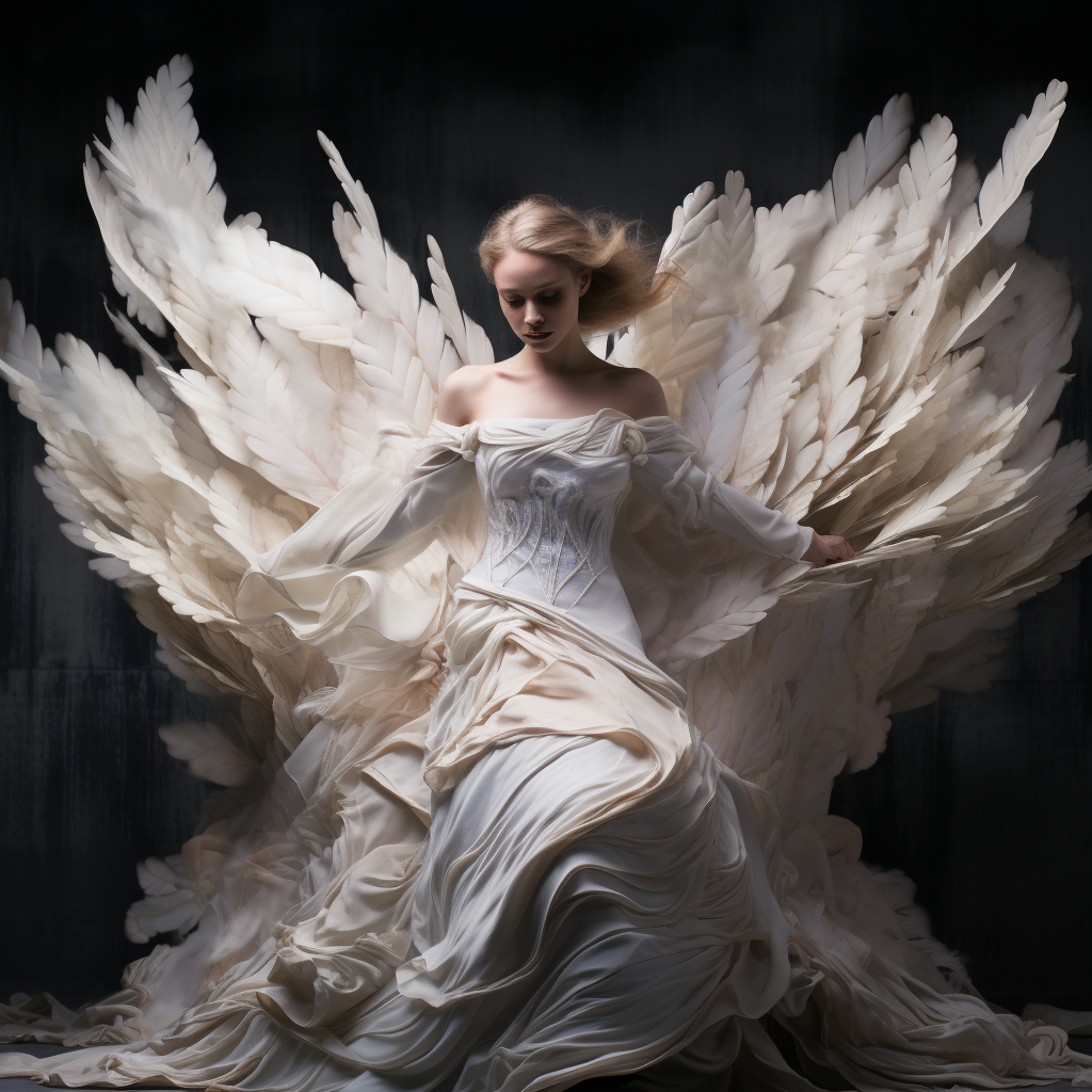 Beautiful angel wings on a white background