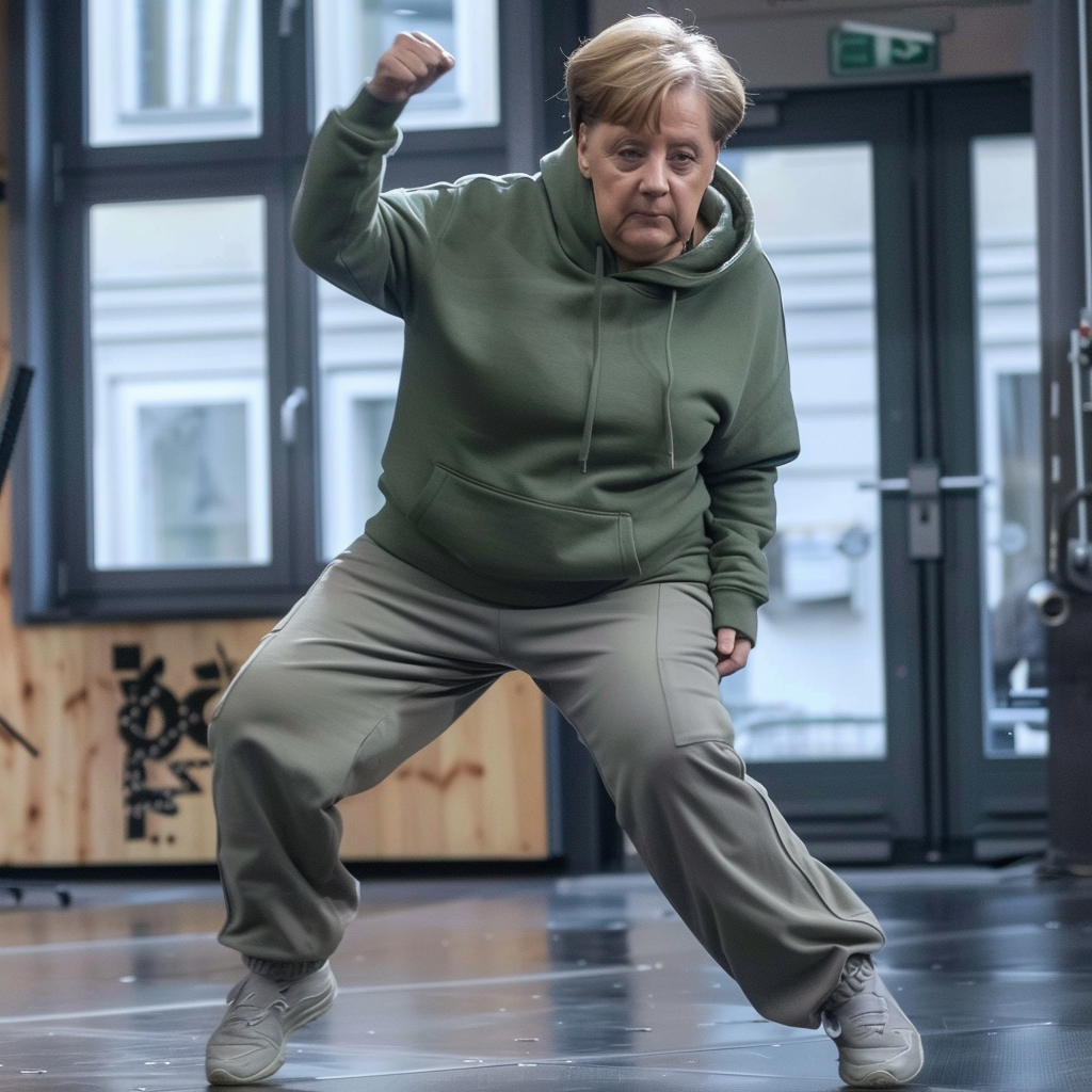 Angela Merkel dancing hip hop