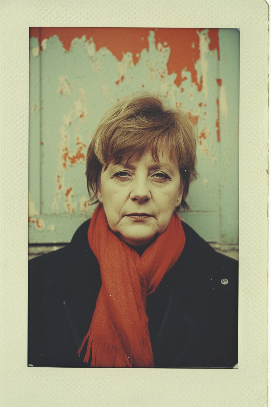 Angela Merkel portrait by David Lynch