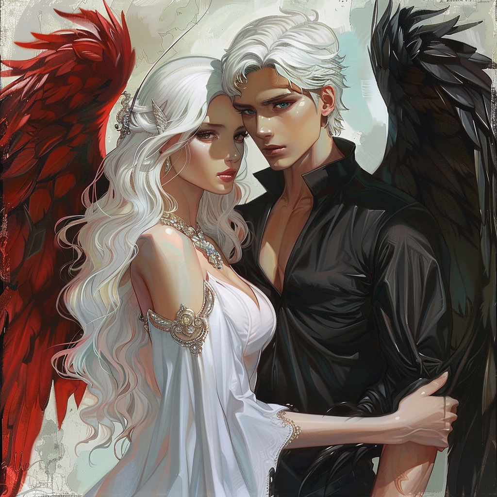 Angelic Couple Art Illustration