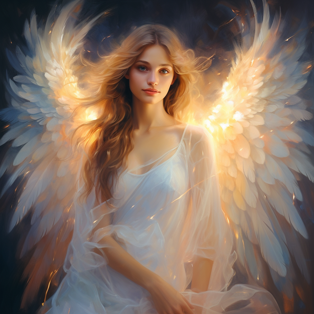 Young woman with spectacular wings