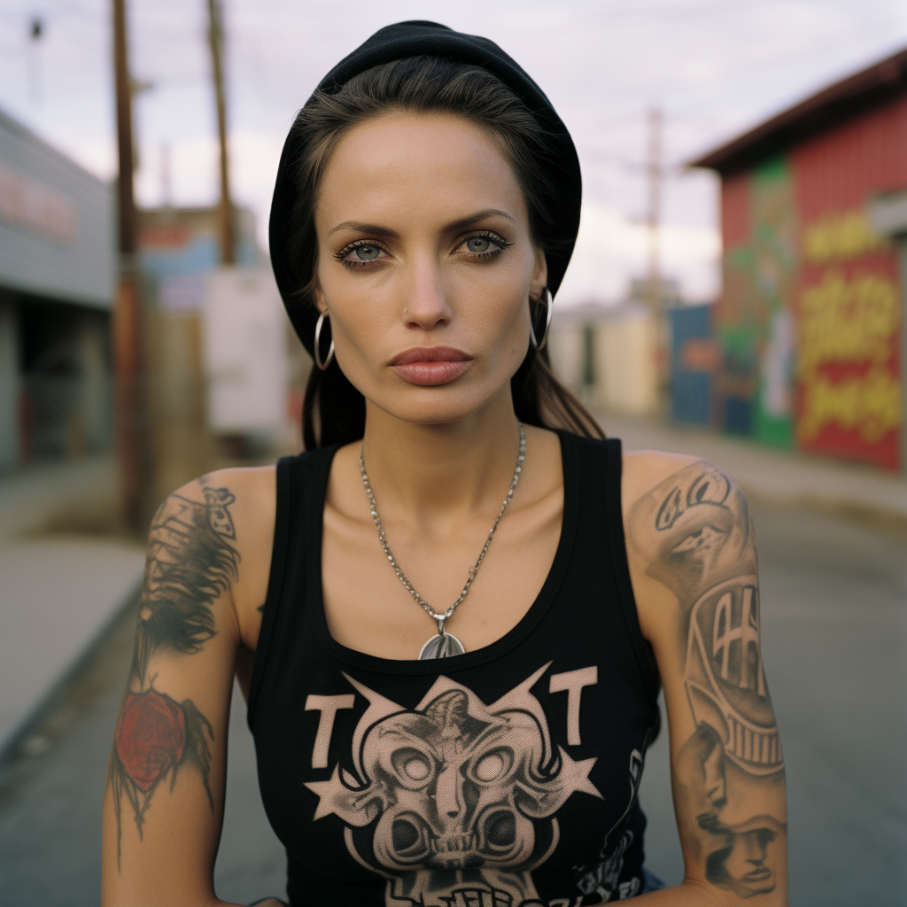 Angelina Jolie with a Stunning Punk Look