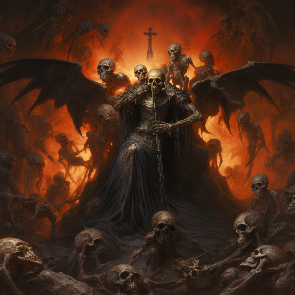 Screaming souls tormented by the Angel of Death