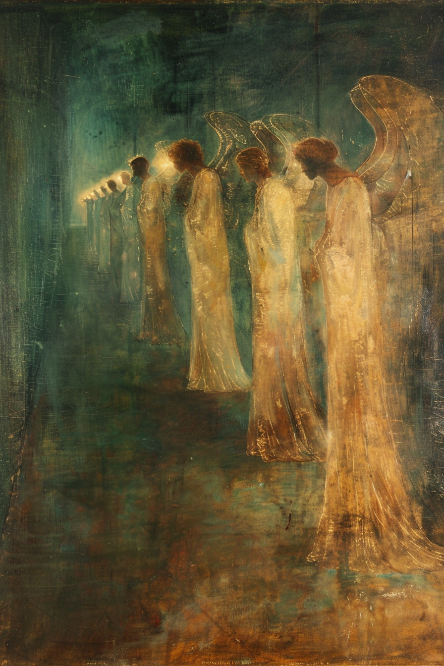 Angels Waiting Soul Dewing Painting