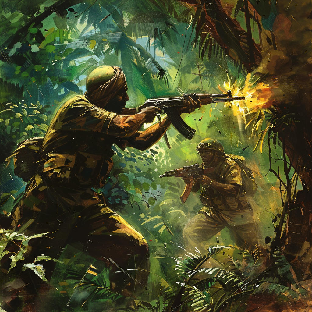 Soldier with AK-47 in Forest