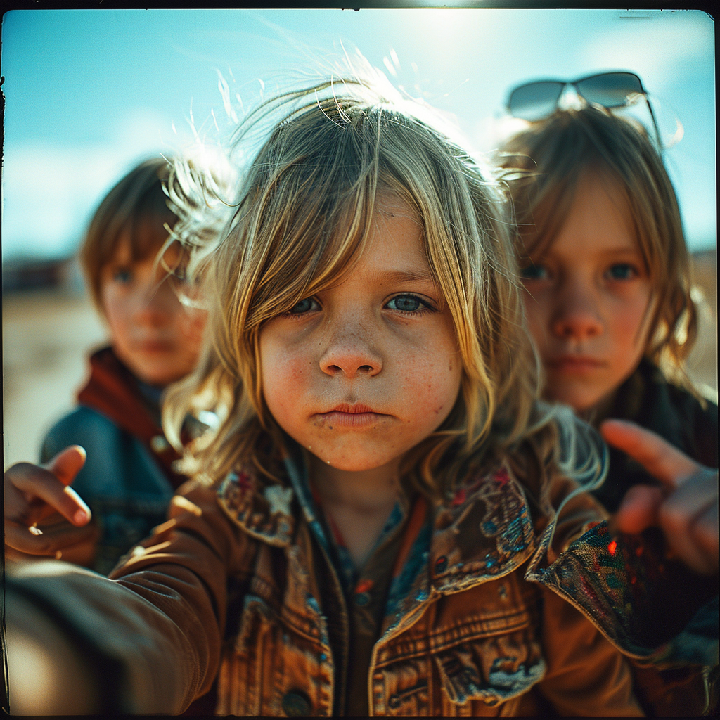 Angry 1960s Swedish Family with Gang Signs