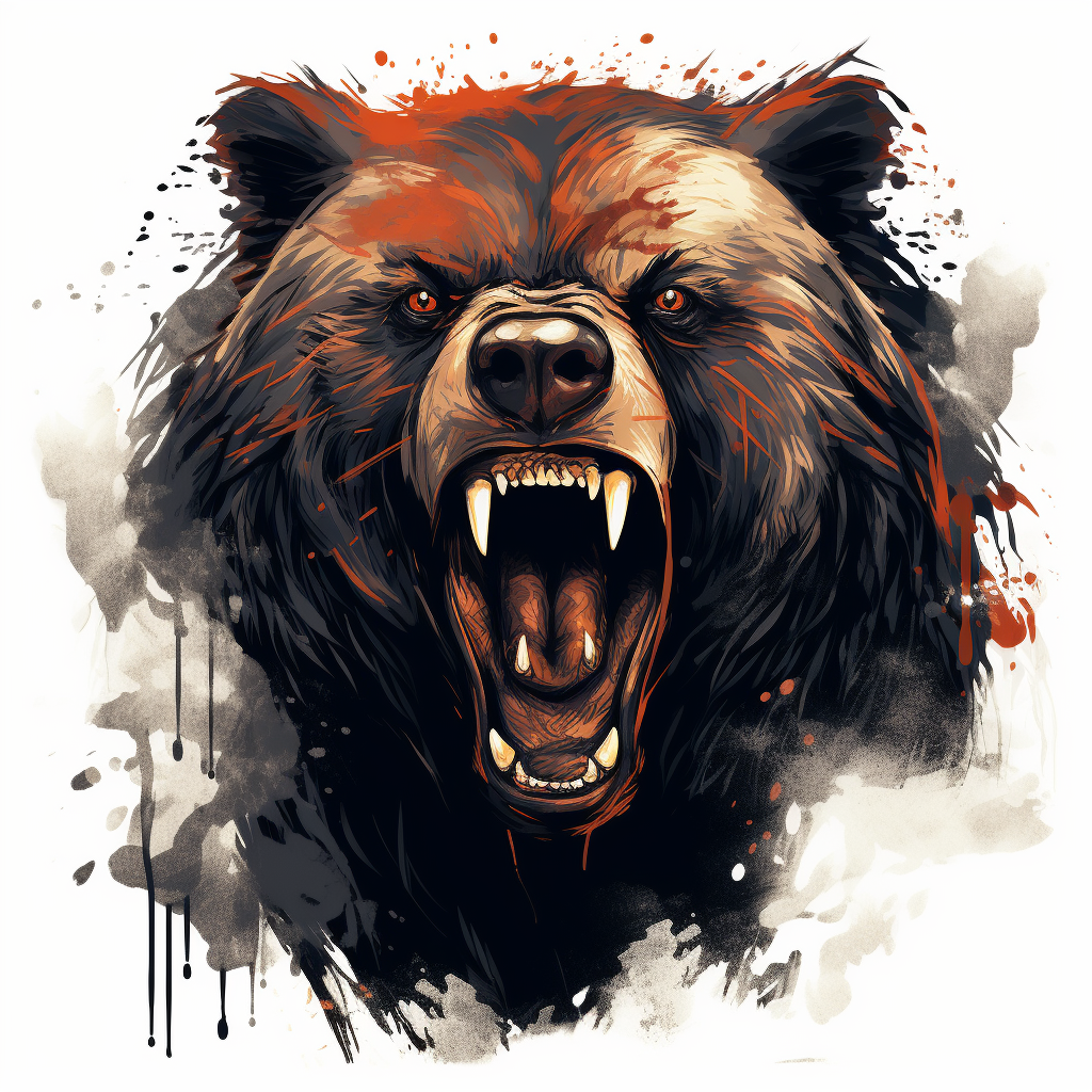 Angry bear on a t-shirt