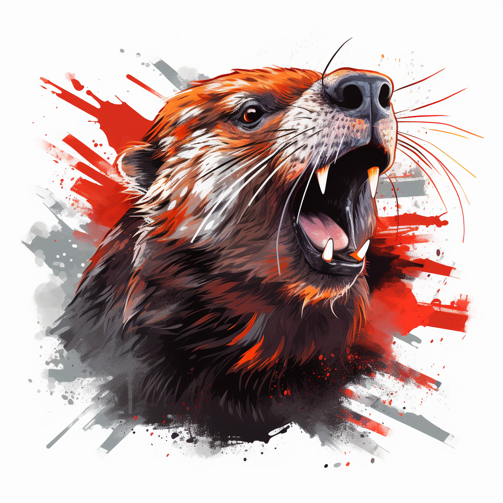 Angry beaver in bold colors