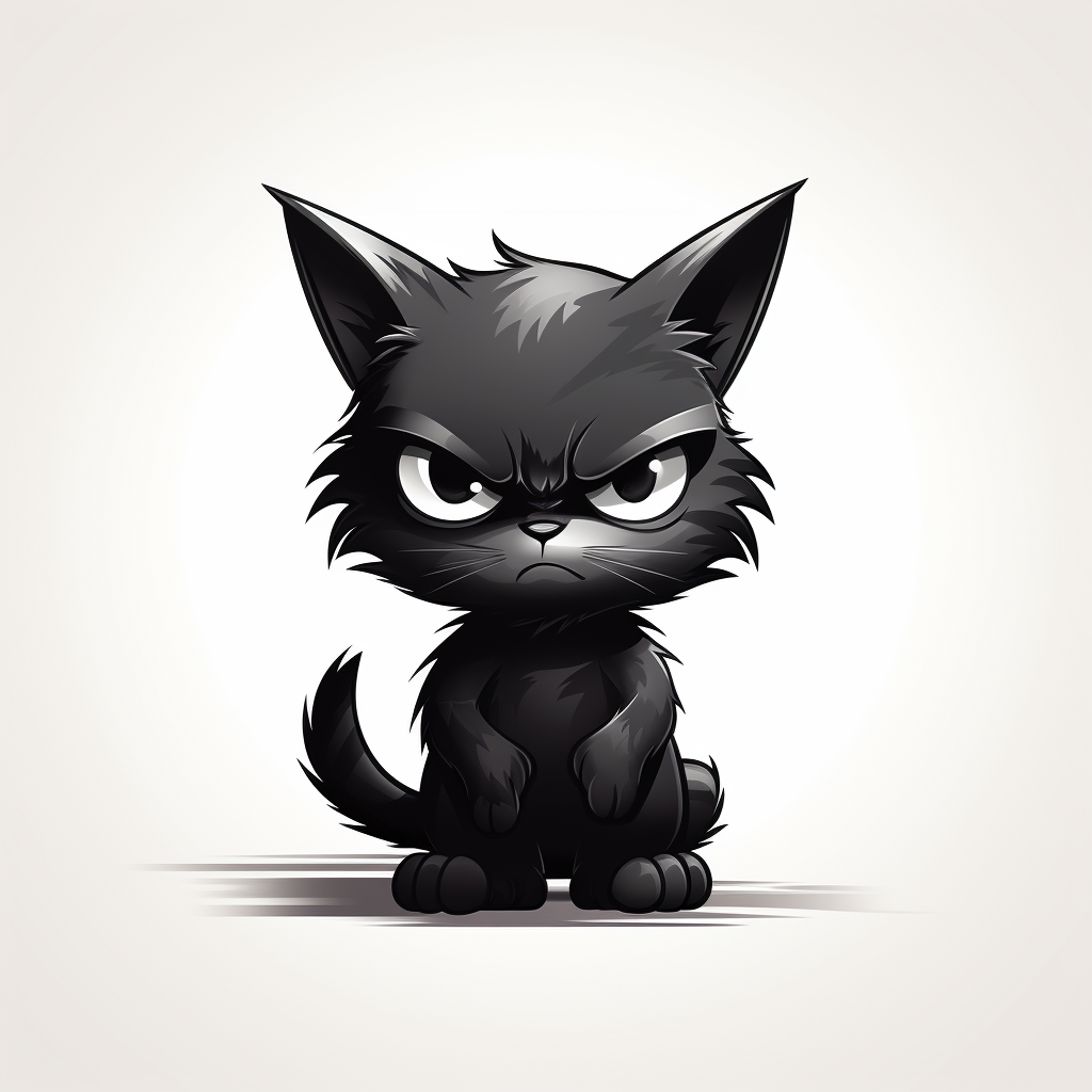 Angry Black Cat Cartoon Vector