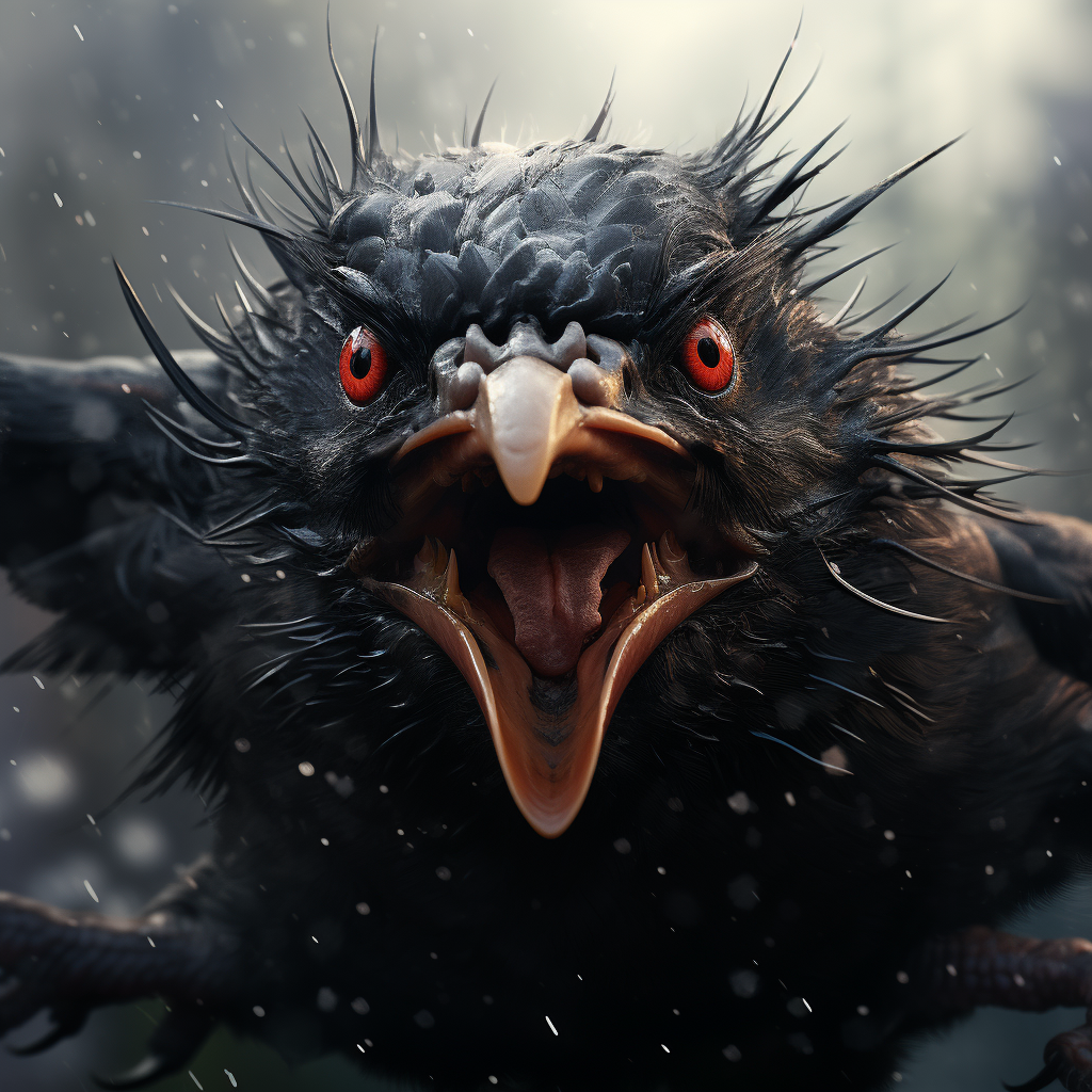 Angry blackbird scatch image