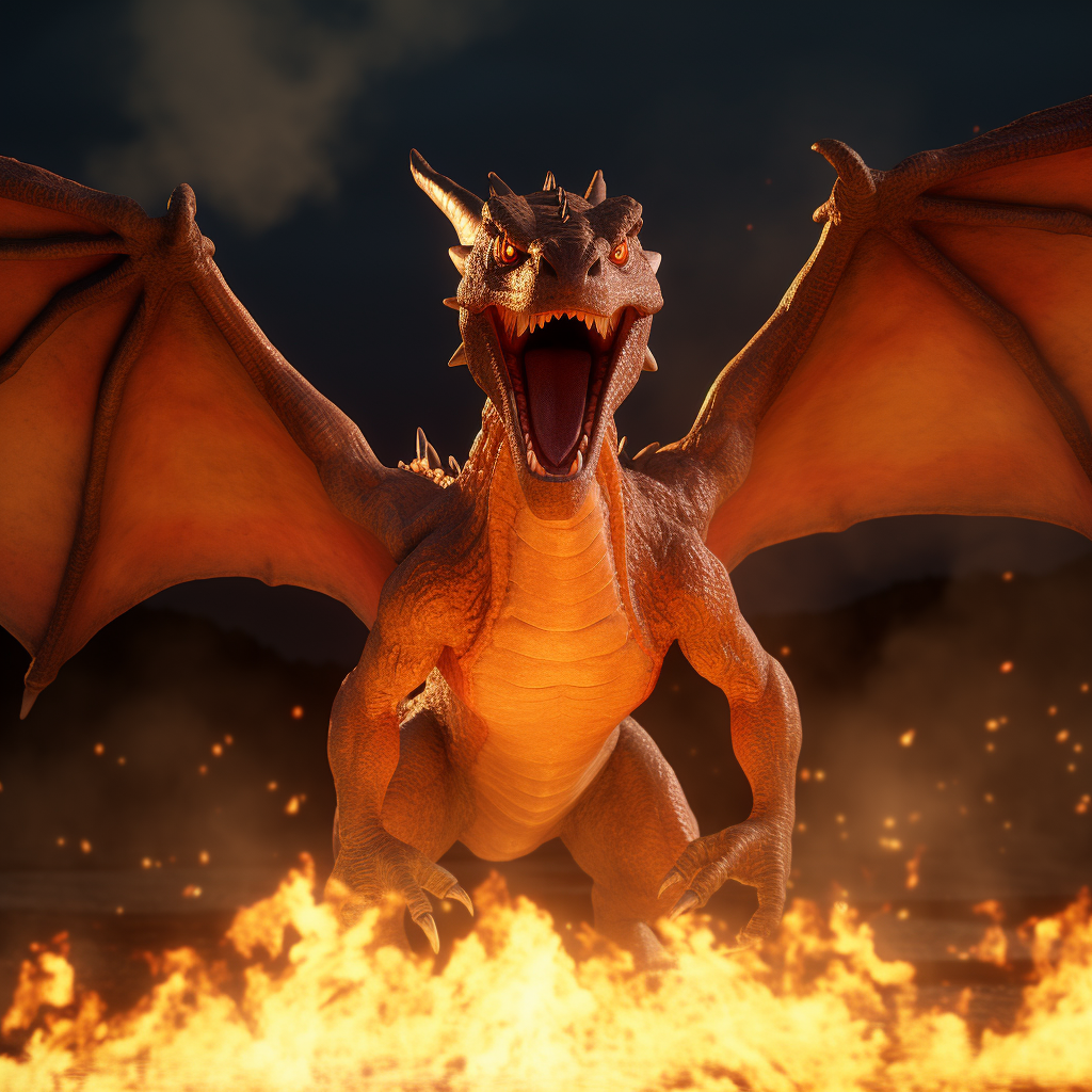 Angry Charizard Blowing Fire