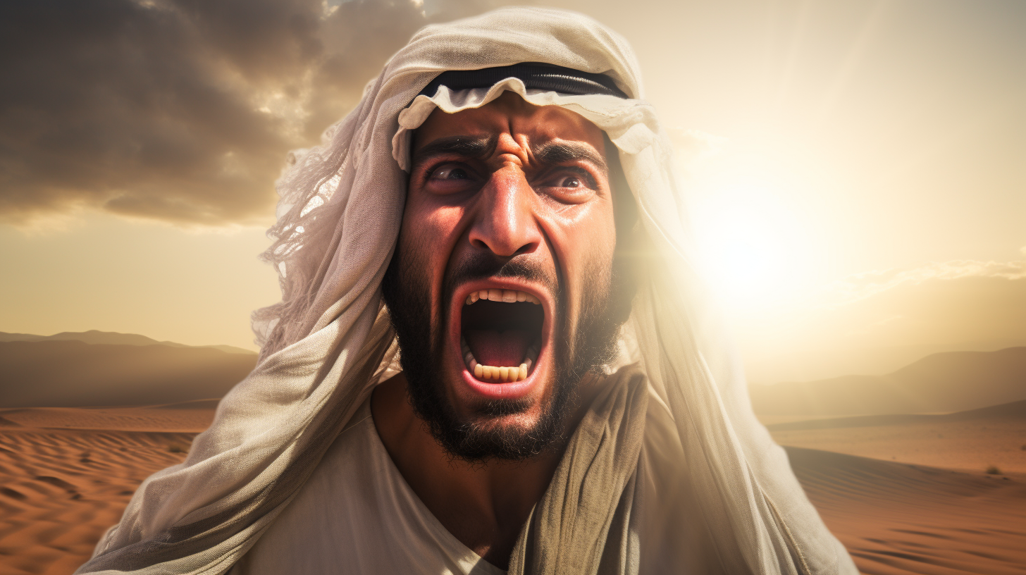 Angry Arab with Desert Light