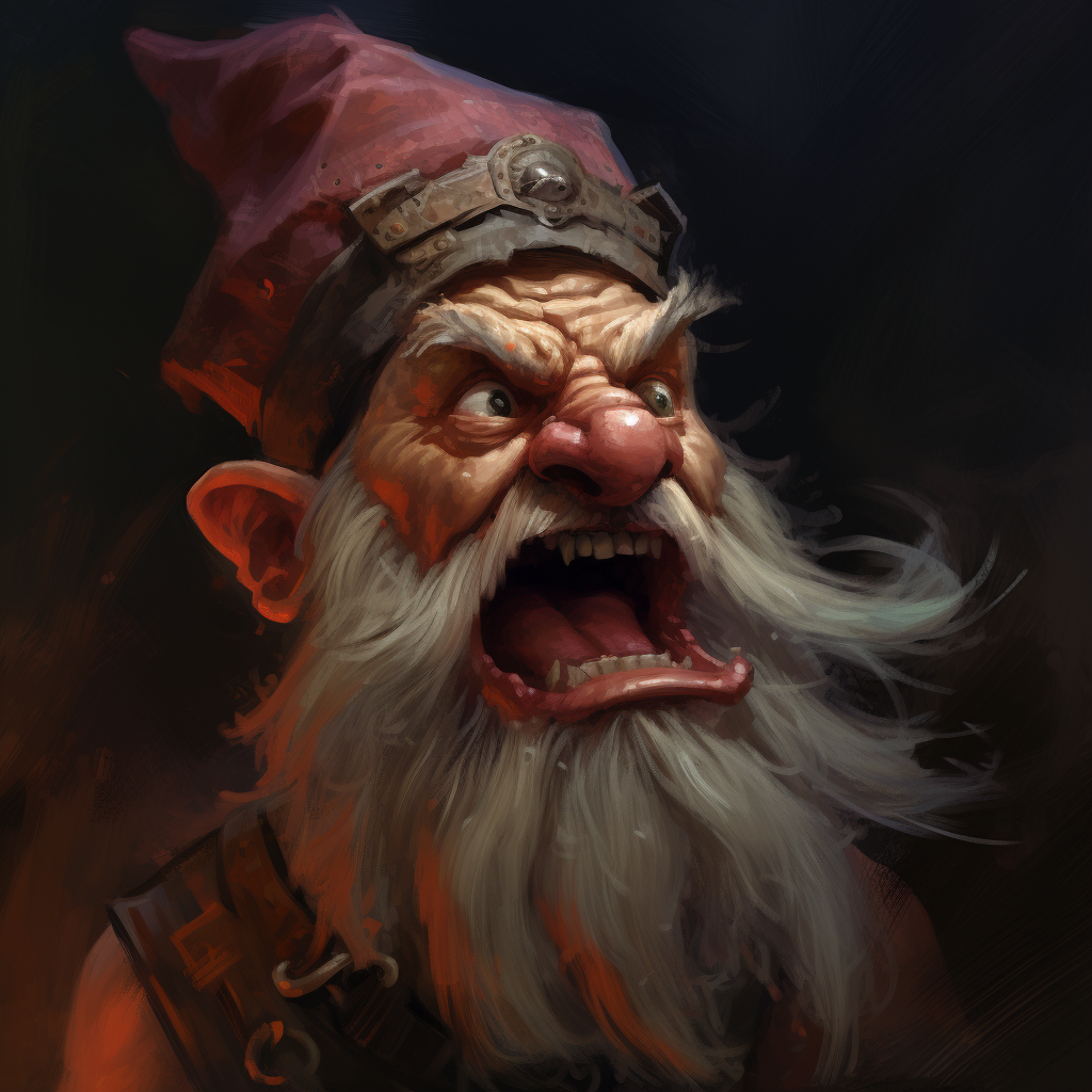 Angry gnome face rage